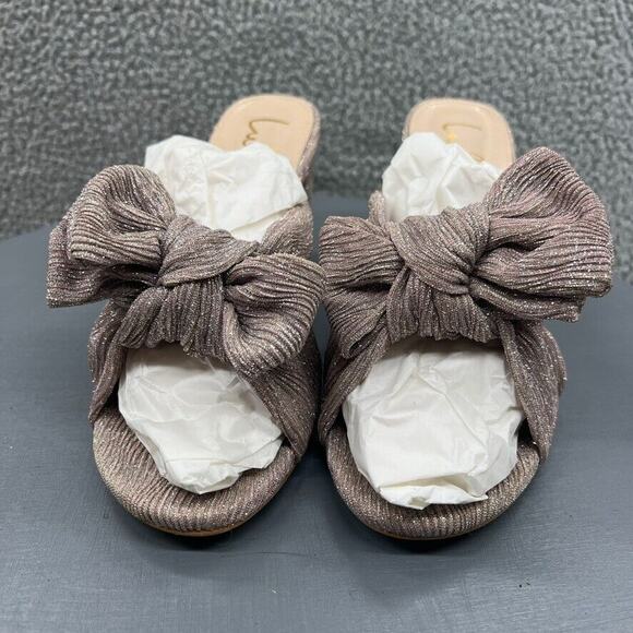 Lulus Dorothea Taro Shimmer Knotted High Heel Sandals Size 8.5 - Picture 5 of 15